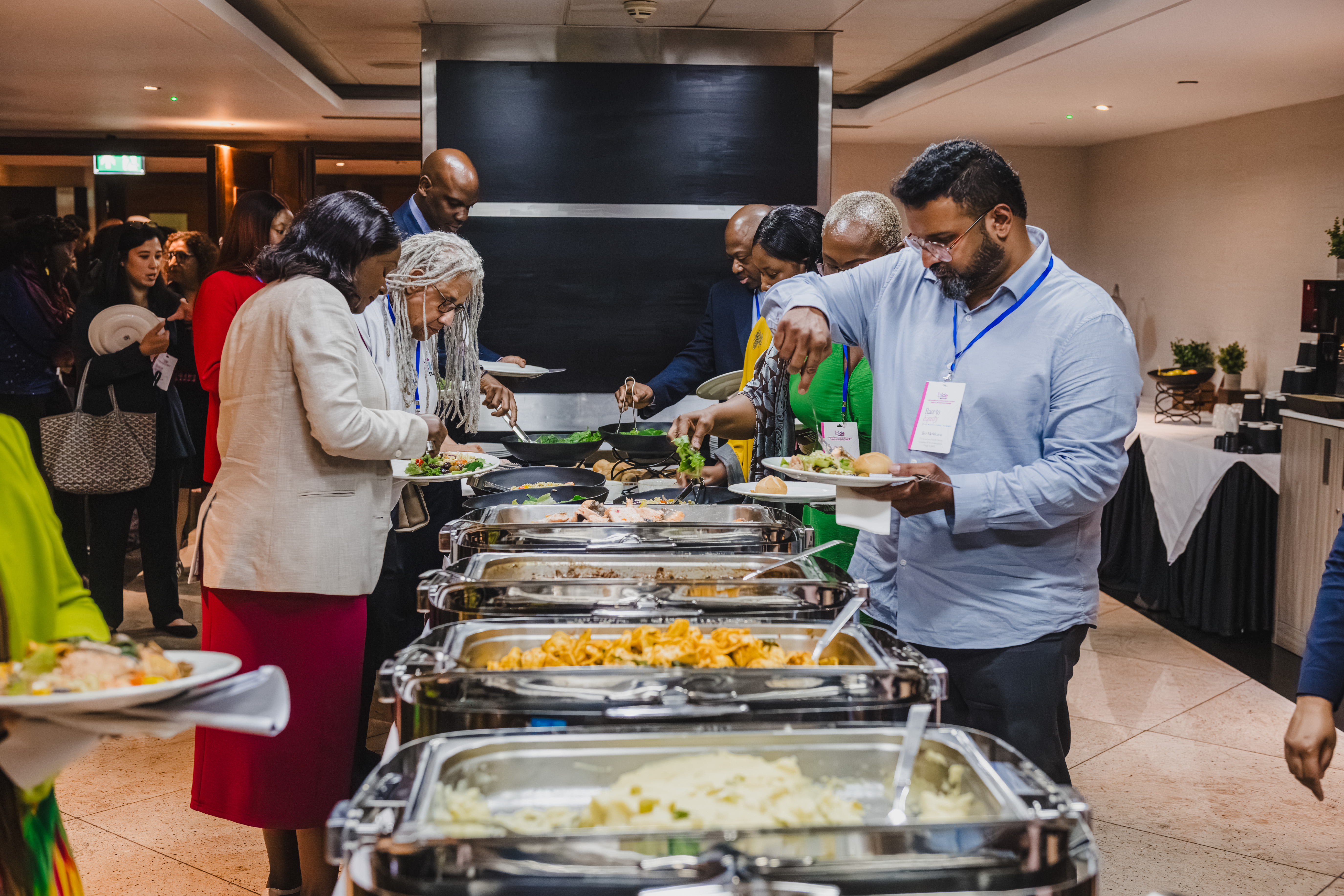 B.I.D.E summit delegates at the lunch buffet