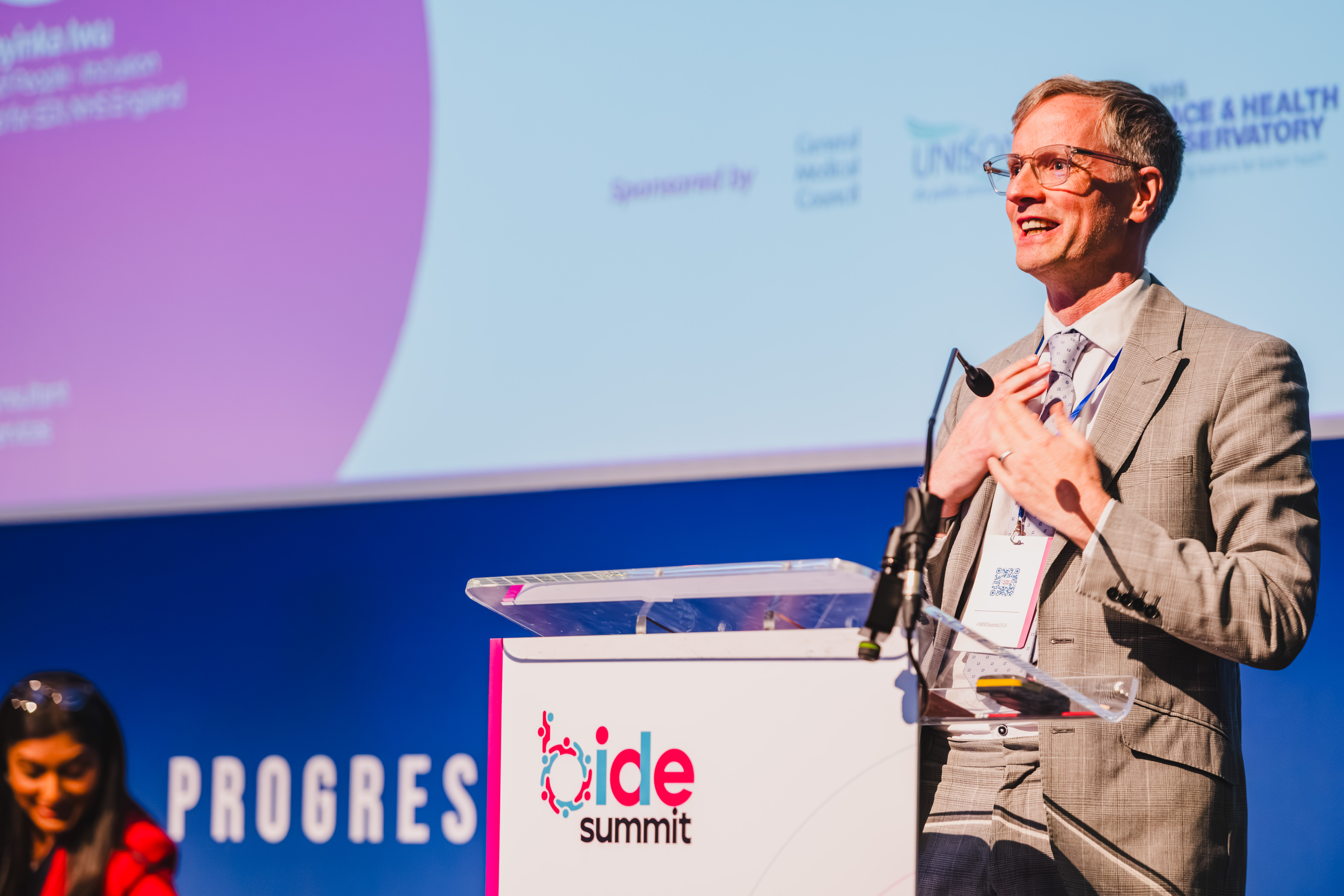 B.I.D.E Summit senior leadership panel address by speaker in grey